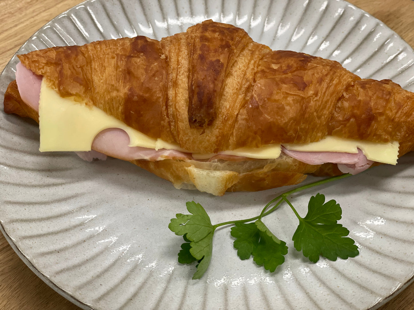 Off the bone leg ham and Jarlsberg cheese Croissant