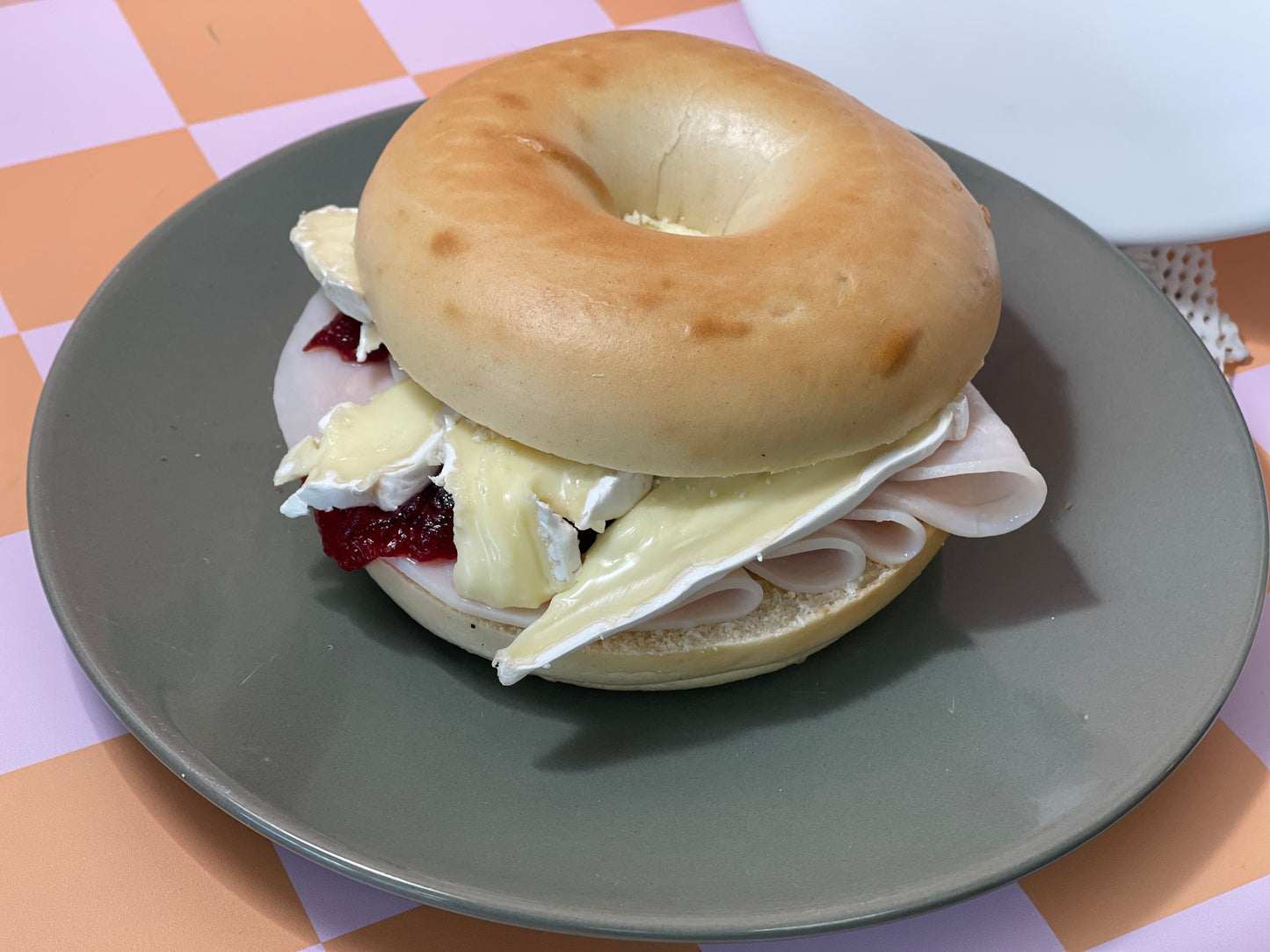 Turkey, Brie & Cranberry Bagel Melt