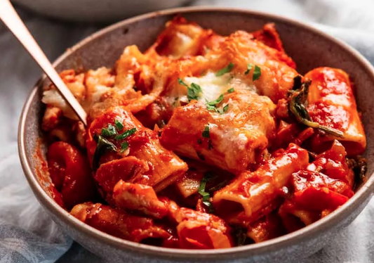 Tuscan Chicken Pasta Bake (Gluten free)