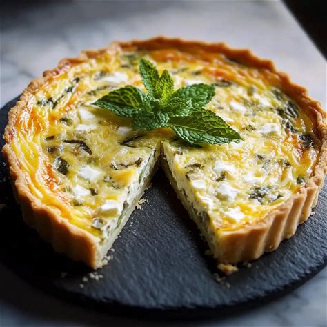 Pea, Mint and Feta Quiche
