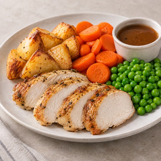 Roast Chicken with Veggies and Gravy
