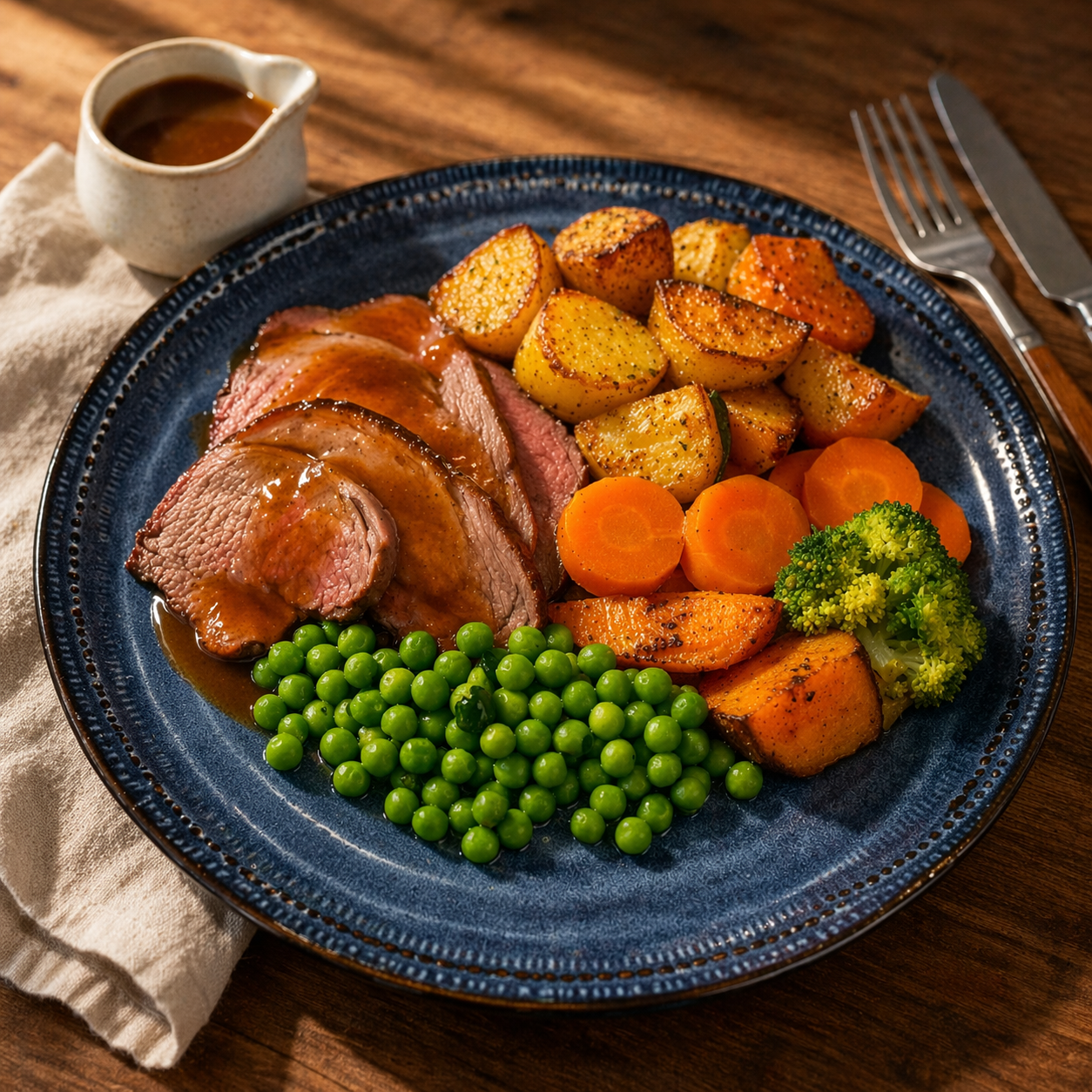 Roast Lamb with veggies and Gravy