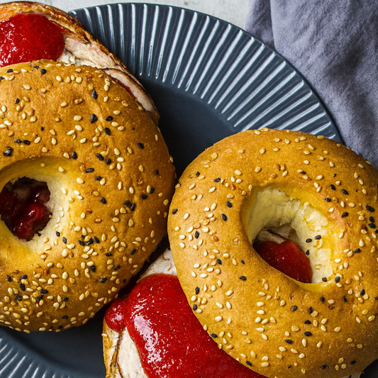 Turkey, Brie & Cranberry Bagel Melt (Gluten Free)