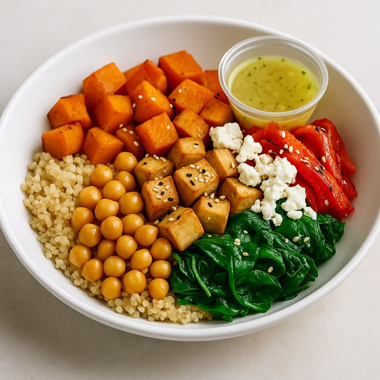 Protein Power Bowl with Roast Tofu, Roast Veg & Sesame Crunch